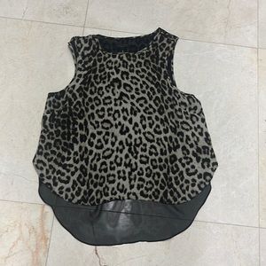 Rag & Bone leopard chiffon silk top size L